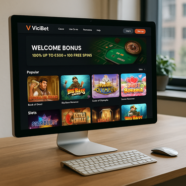 ViciBet - Desktop Interface - Vintage Design und klare Navigation