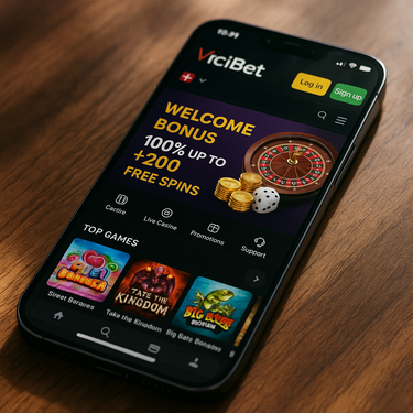 ViciBet - Casino Mobile - Optimisé pour smartphone et tablette